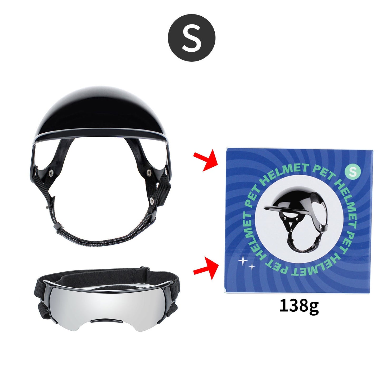 Pet Helmet Pet Glasses Matching Hat Dog Cat Motorcycle Safety Helmet Hat Accessories Hat Headwear
