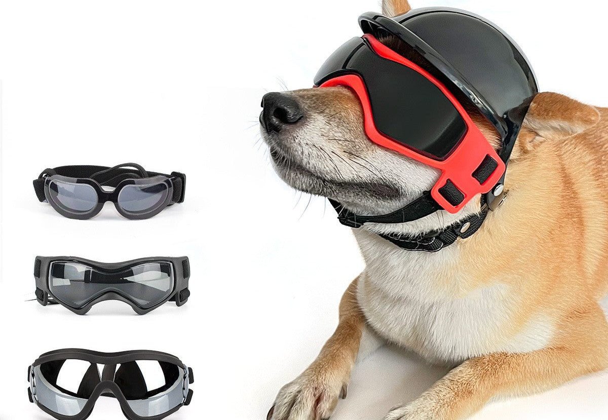 Pet Helmet Pet Glasses Matching Hat Dog Cat Motorcycle Safety Helmet Hat Accessories Hat Headwear
