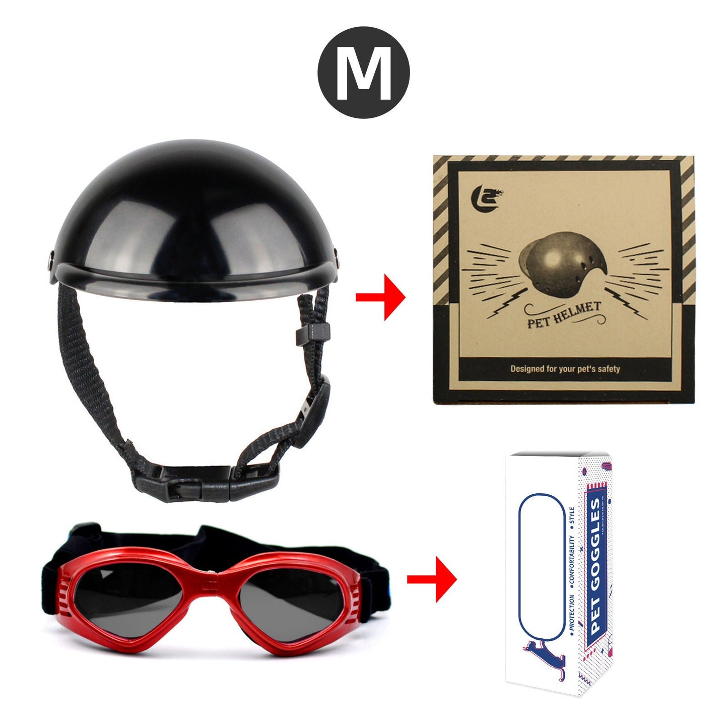 Cross-border pet dog motorcycle helmet cat little helmet dog hat with glasses accessories dog safety helmet