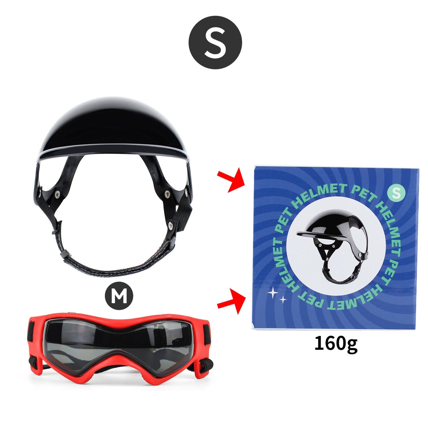 Pet Helmet Pet Glasses Matching Hat Dog Cat Motorcycle Safety Helmet Hat Accessories Hat Headwear