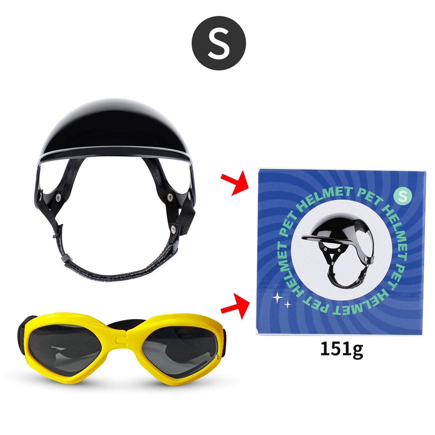 Pet Helmet Pet Glasses Matching Hat Dog Cat Motorcycle Safety Helmet Hat Accessories Hat Headwear