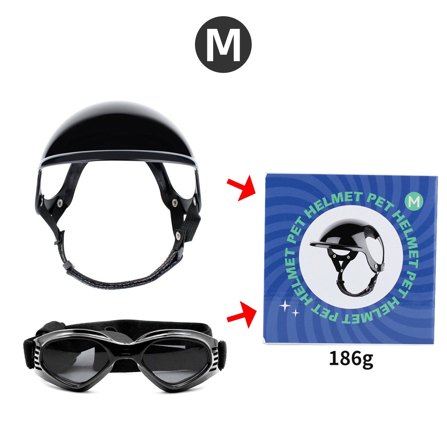 Pet Helmet Pet Glasses Matching Hat Dog Cat Motorcycle Safety Helmet Hat Accessories Hat Headwear