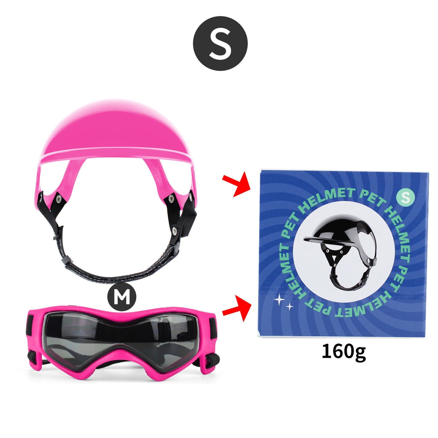 Pet Helmet Pet Glasses Matching Hat Dog Cat Motorcycle Safety Helmet Hat Accessories Hat Headwear
