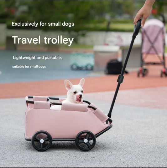 Small Pet Cart Dog Cat Teddy Baby Cart Out Small Pet Cart Lightweight Foldable Outdoor