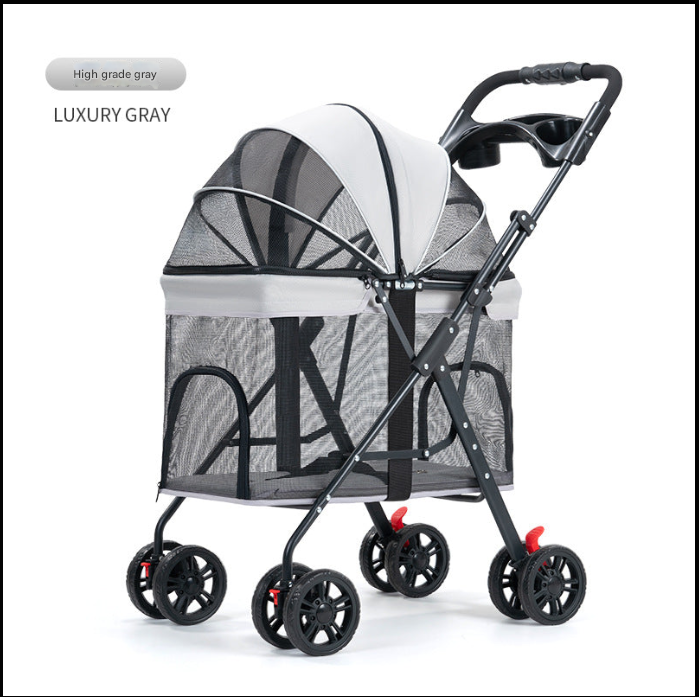 Medium and Large Dog Pet Cart Dog Cat Teddy Baby Cart Going Out Small Pet Cart Lightweight and Foldable