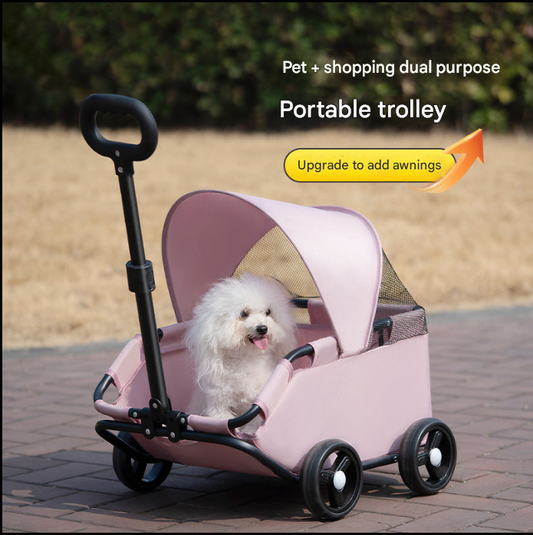 Small Pet Cart Dog Cat Teddy Baby Cart Out Small Pet Cart Lightweight Foldable Outdoor