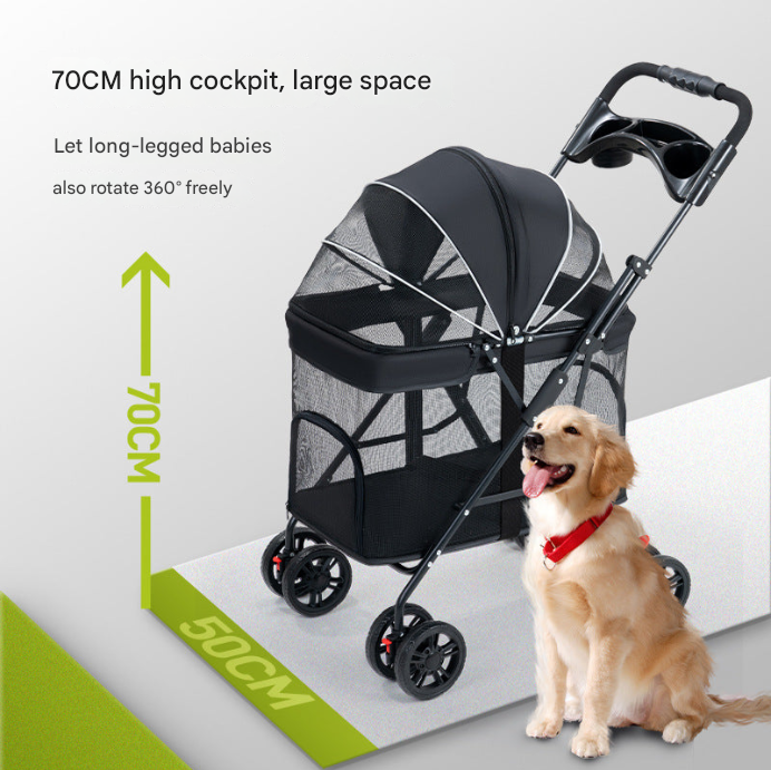 Medium and Large Dog Pet Cart Dog Cat Teddy Baby Cart Going Out Small Pet Cart Lightweight and Foldable
