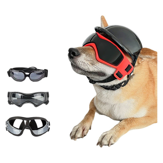 Pet Helmet Pet Glasses Matching Hat Dog Cat Motorcycle Safety Helmet Hat Accessories Hat Headwear