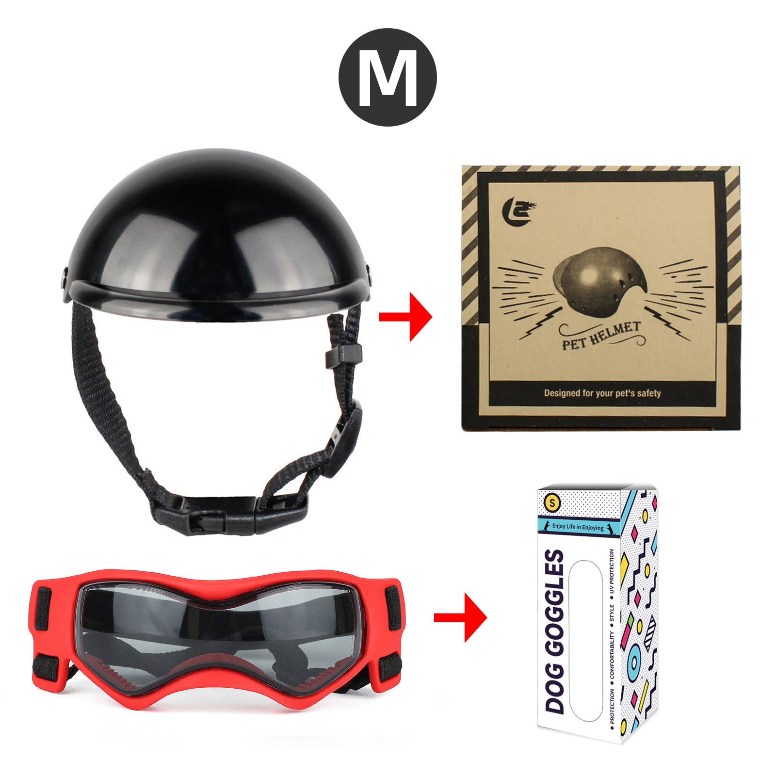 Cross-border pet dog motorcycle helmet cat little helmet dog hat with glasses accessories dog safety helmet