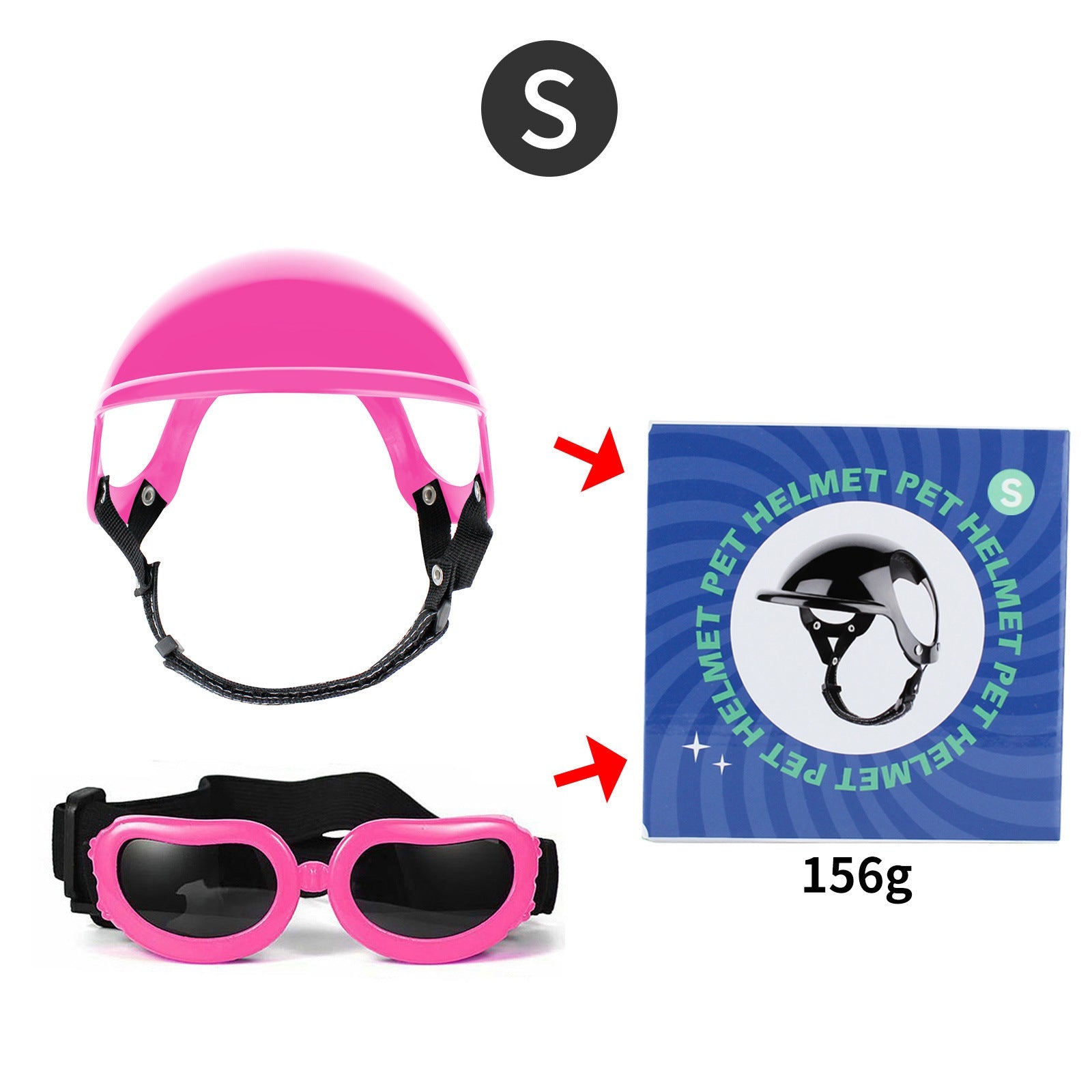 Pet Helmet Pet Glasses Matching Hat Dog Cat Motorcycle Safety Helmet Hat Accessories Hat Headwear