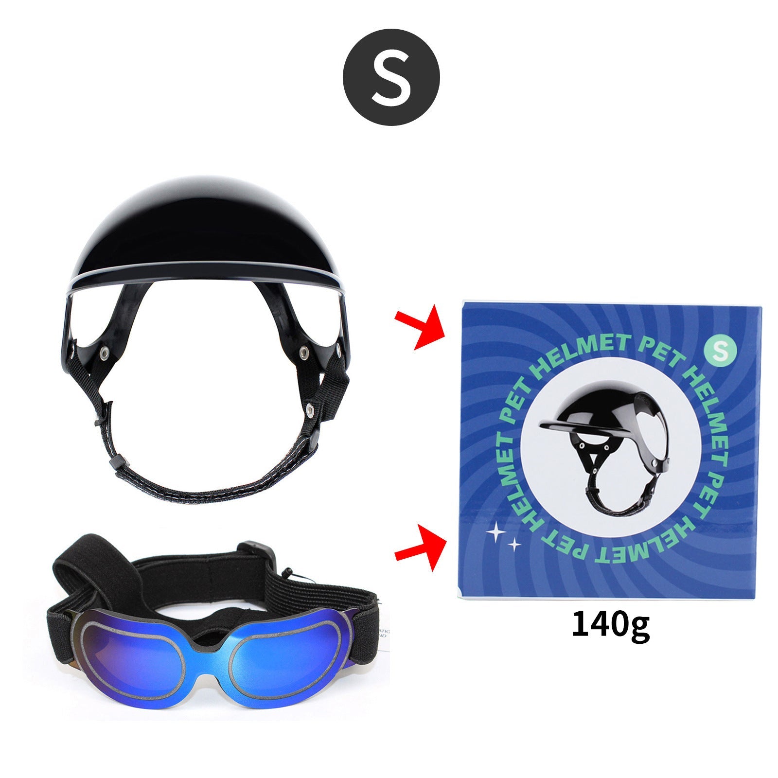 Pet Helmet Pet Glasses Matching Hat Dog Cat Motorcycle Safety Helmet Hat Accessories Hat Headwear