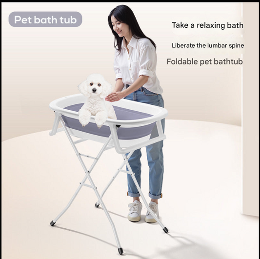 Bend-Free Pet Bath Tub Folding Bath Tub Cat and Puppy Bath Tub Bath Tub with Elevated Shelf Bracket Bath Tub