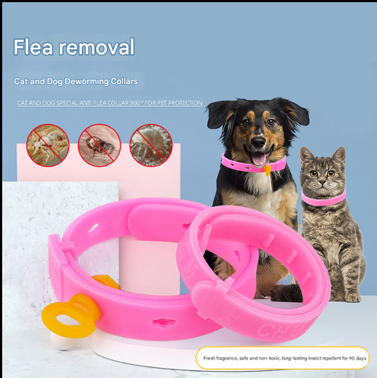 Cat Flea Extermination Collar Cats and Dogs Extracorporeal Insect Removal Flea Removal Collar Pet Dog Lice Extermination Anti-flea Collar Traceless Hair